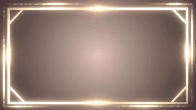 Elegant Golden Geometric Frame with Soft Light Effect. 4k Footage Video
