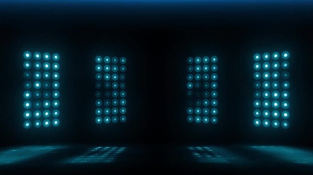 Led mapping shining blue color lights 4K VJ Loops Abstract Motion Background.