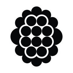 Berry Cluster Icon &ndash; Minimal Blackberry Vector Symbol