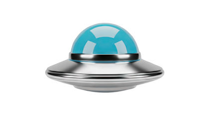 Futuristic UFO Isolated on White Background