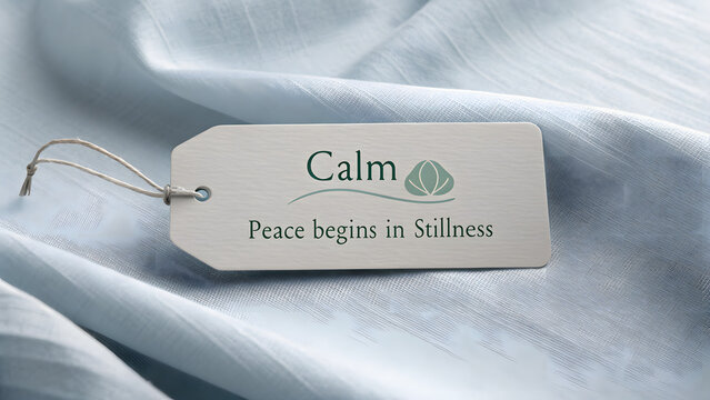 A Tag Displaying Calm Message About Peace and Stillness