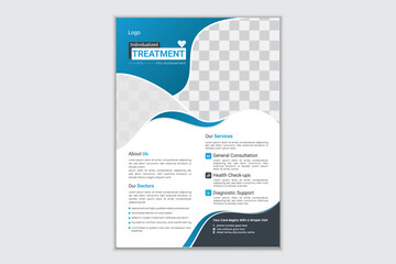 Modern Medical Healthcare Flyer Design Template, Healthcare Clinic Promotion Flyer ,Clean Blue Medical Clinic Advertising Flyer
