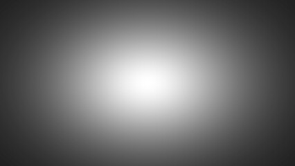 Black grey white silver radial border vignette abstract background. Smooth gradient blend. Central light glow. Soft, blurred edges. Noise grain texture. Grayscale fade. Minimal monochrome light burst