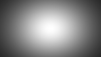 Black grey white silver radial border vignette abstract background. Smooth gradient blend. Central light glow. Soft, blurred edges. Noise grain texture. Grayscale fade. Minimal monochrome light burst