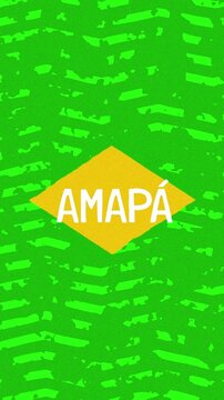 Amap&aacute; text - Brazil Colors Minimalist Glitch Animation	