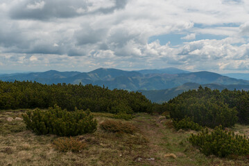 Eastern part of Low Tatras mountains with highest Kralova hola hill from Rovna hola hill in Slovakia © honza28683