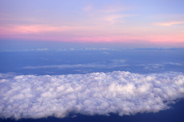 beautiful sky, view from the window of an airplane