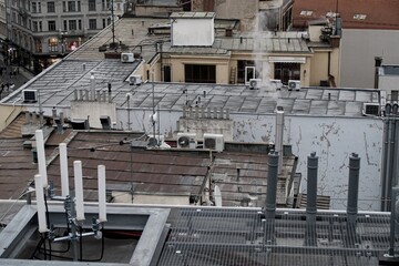 panorama of prague city center roofs