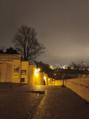 night panorama of prague capital czechia
