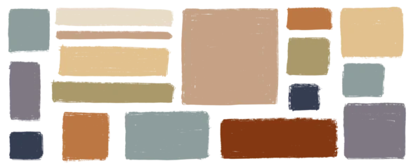 Set of hand drawn organic textured square and rectangle shapes © Ms.Moloko