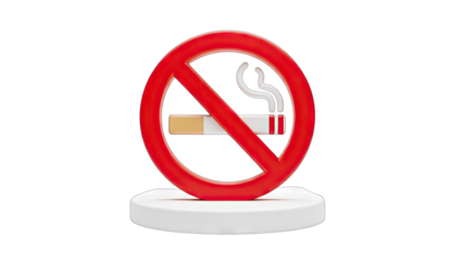 No Smoking Sign on White Podium