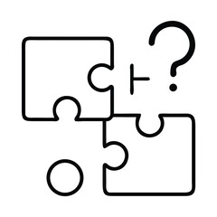 Puzzle pieces forming a question mark symbolize problem solving and finding the missing solution element