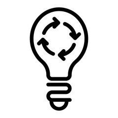 Light Bulb Recycling Symbol Icon