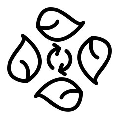 Ecology Sustainability Symbol Four Leaves in Circular Shape