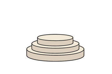 Three tiered circular platform podium display stand icon