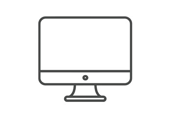 Minimalist desktop computer monitor for technology and digital concepts