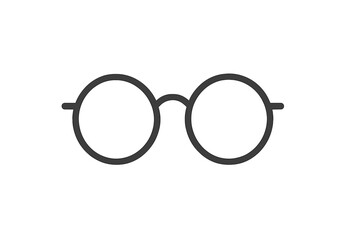 Simple black outline round frame eyeglasses for vision correction