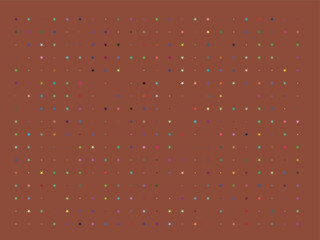Abstract Digital Grid Pattern Background with Muted Colorful Dots on Reddish Brown Surface