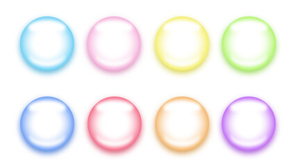 クリアな球体　半透明のクリアボタン　カラフルなセット
Clear sphere, translucent clear button, colorful set