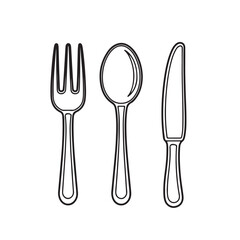Minimalist Cutlery Silhouette Icon &ndash; Fork, Spoon, Knife Outline for Food and Dining Design