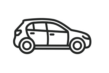 Minimalist side profile view of a modern hatchback automobile or crossover vehicle