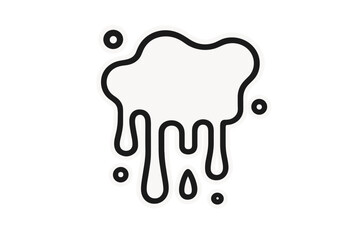 Abstract dripping shape with thick black outline and white fill