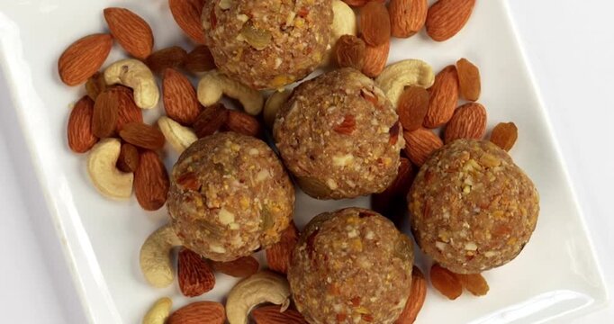 Traditional Dink laddu made from edible gum and dry fruits, called Dinkache ladoo or gond ke laddoo