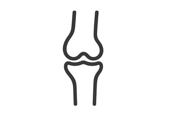 Outline icon depicting human knee joint bones structure articulation