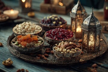 Ramadan Iftar Tray with Lanterns
