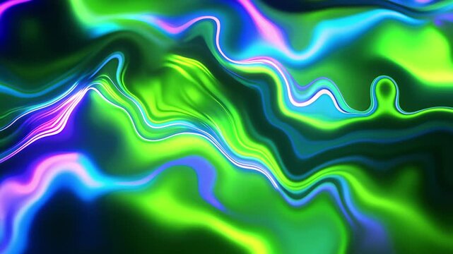 Vibrant abstract background featuring flowing waves of colorful liquid animation