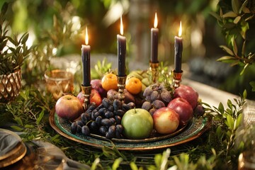 Traditional Tu Bishvat Seder Scene