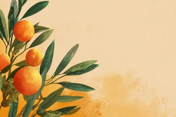 Orange Minimal Tu Bishvat Holiday Banner