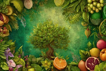 tu bishvat holiday poster concept