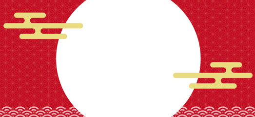 シンプルな和風お正月フレーム背景