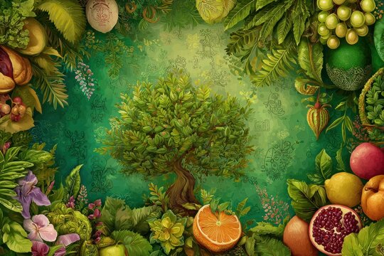 tu bishvat holiday poster concept
