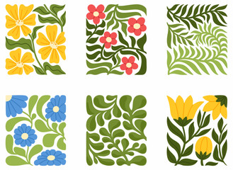 Floral abstract posters. Minimalistic botanical compositions.