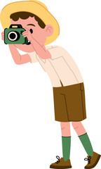 Photographer Paleontologist Boy Taking Photo