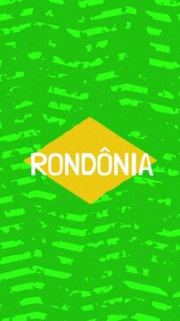 Rond&ocirc;nia text - Brazil Colors Minimalist Glitch Animation
