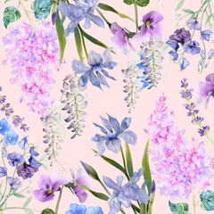 watercolor flowers background