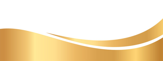 Curved golden yellow wave border, footer vector illustration