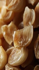 Close-Up of Fresh Peeled Garlic Cloves Texture.