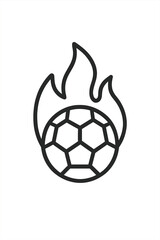 Obraz premium Stylized soccer ball surrounded by intense fire and flames