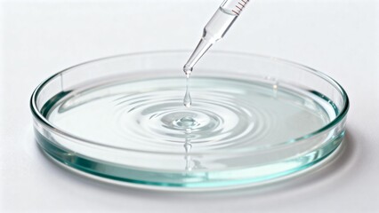 Dropper releasing liquid into petri dish