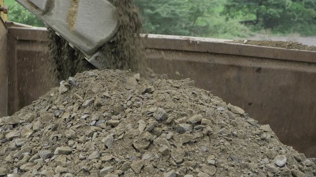 Organic Rock Aggregates - JCB Crane Loading | Construction Site | Cement Mixing