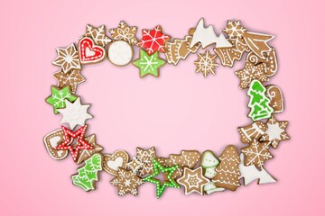 Gingerbread star tasty sweet cookies