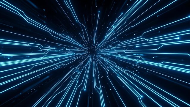 Abstract digital data stream lines technology background design concept - Powered by Adobe