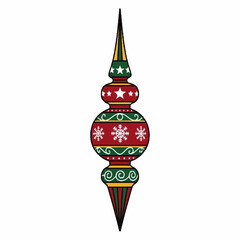 Vibrant Christmas Ornament with Festive Patterns and Elegant Design.