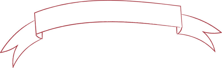 Ribbon Banner Outline Curved