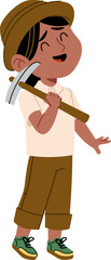 Paleontologist Kid With Pickaxe