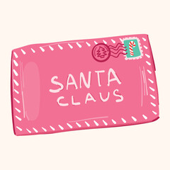 Bright Pink Santa Claus Letter Envelope Illustration For Christmas Greeting Cards And Holiday Mail